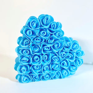 Blue Foam Rose Flower Freestanding Heart