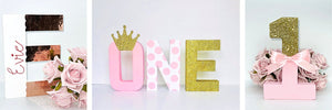 Decorative Freestanding Wooden & Paper Mache Letters & Numbers.