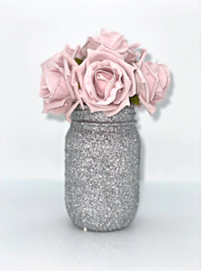 Silver Glitter Mason Jar
