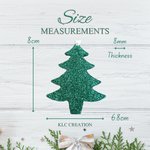 Load image into Gallery viewer, Set of Teal Glitter Tree Decorations
