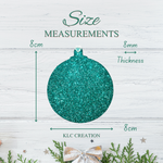 Load image into Gallery viewer, Set of Teal Green Glitter Bauble Decorations
