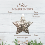 Load image into Gallery viewer, Set of Champagne Gold Glitter Star Decorations
