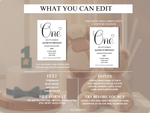 Load image into Gallery viewer, Classic Black &amp; White First Birthday Digital Invitation
