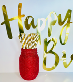 Load image into Gallery viewer, Red Glitter Mason Jar
