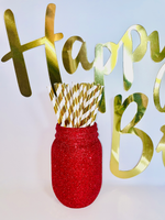 Load image into Gallery viewer, Red Glitter Mason Jar
