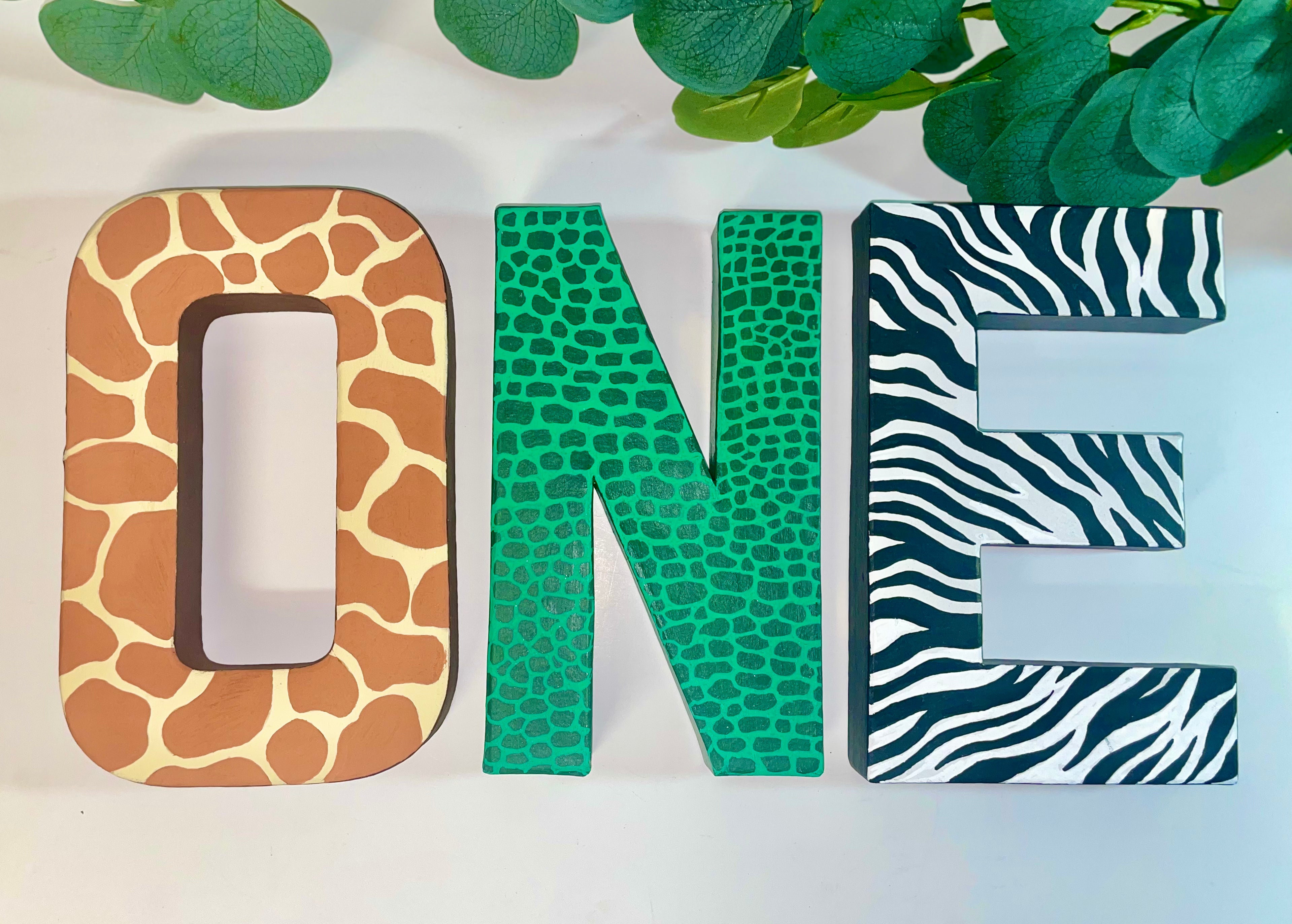 Jungle Animal ONE Letters | 1st Birthday Props – KLC Creation