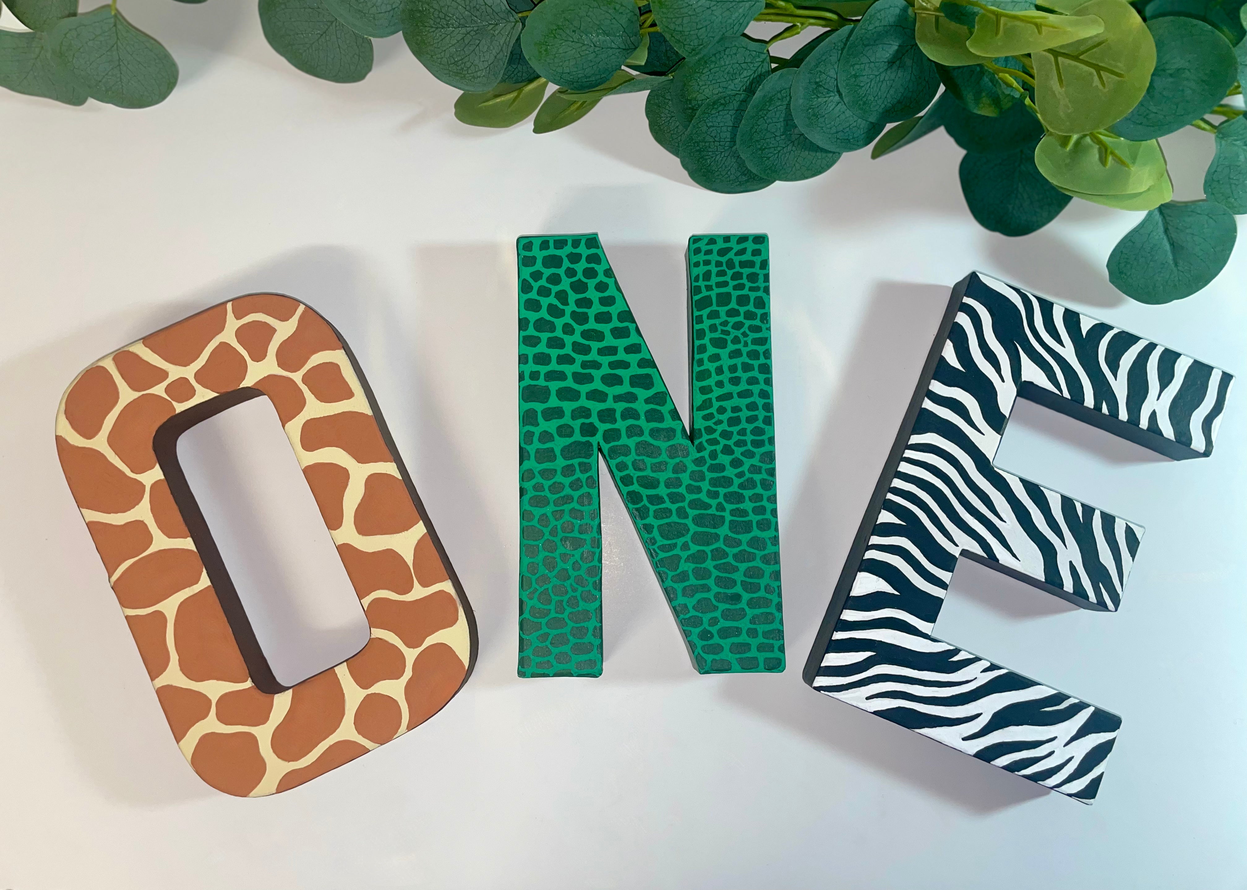 Jungle Animal ONE Letters | 1st Birthday Props – KLC Creation