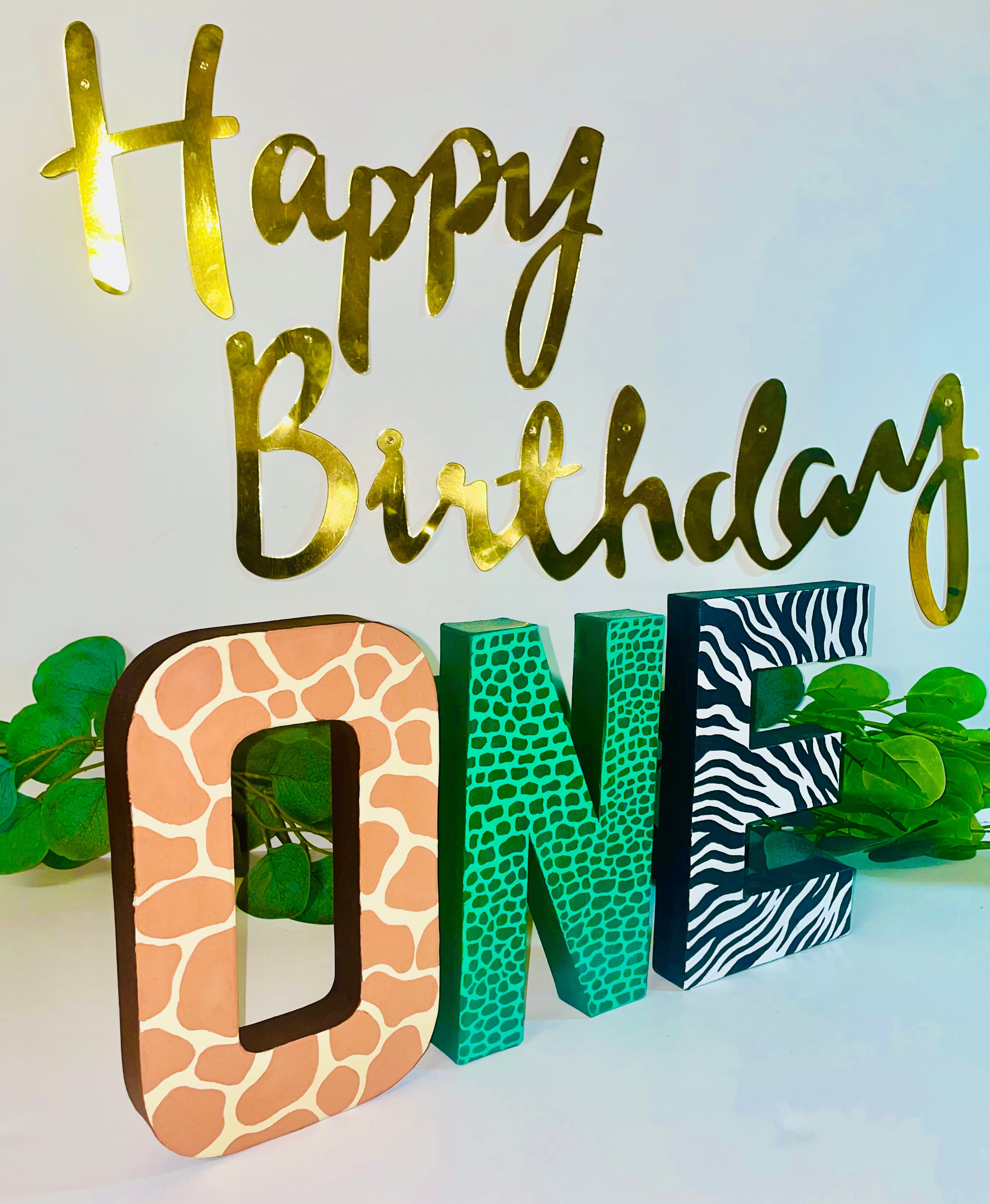 Jungle Animal ONE Letters | 1st Birthday Props – KLC Creation