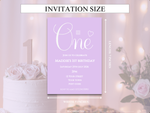 Load image into Gallery viewer, Mauve 1st Birthday Invitation Template
