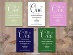 Load image into Gallery viewer, Mauve 1st Birthday Invitation Template
