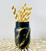 Load image into Gallery viewer, Black &amp; Gold Mason Jar - KLC Creation
