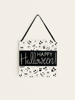 Load image into Gallery viewer, Black &amp; White Happy Halloween Square Sign - KLC Creation

