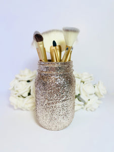 Champagne Gold Mason Jar Centrepiece - KLC Creation
