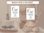 Load image into Gallery viewer, Classic Black &amp; White First Birthday Digital Invitation - KLC Creation
