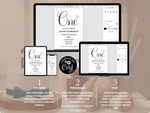 Load image into Gallery viewer, Classic Black &amp; White First Birthday Digital Invitation - KLC Creation
