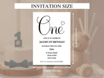 Load image into Gallery viewer, Classic Black &amp; White First Birthday Digital Invitation - KLC Creation
