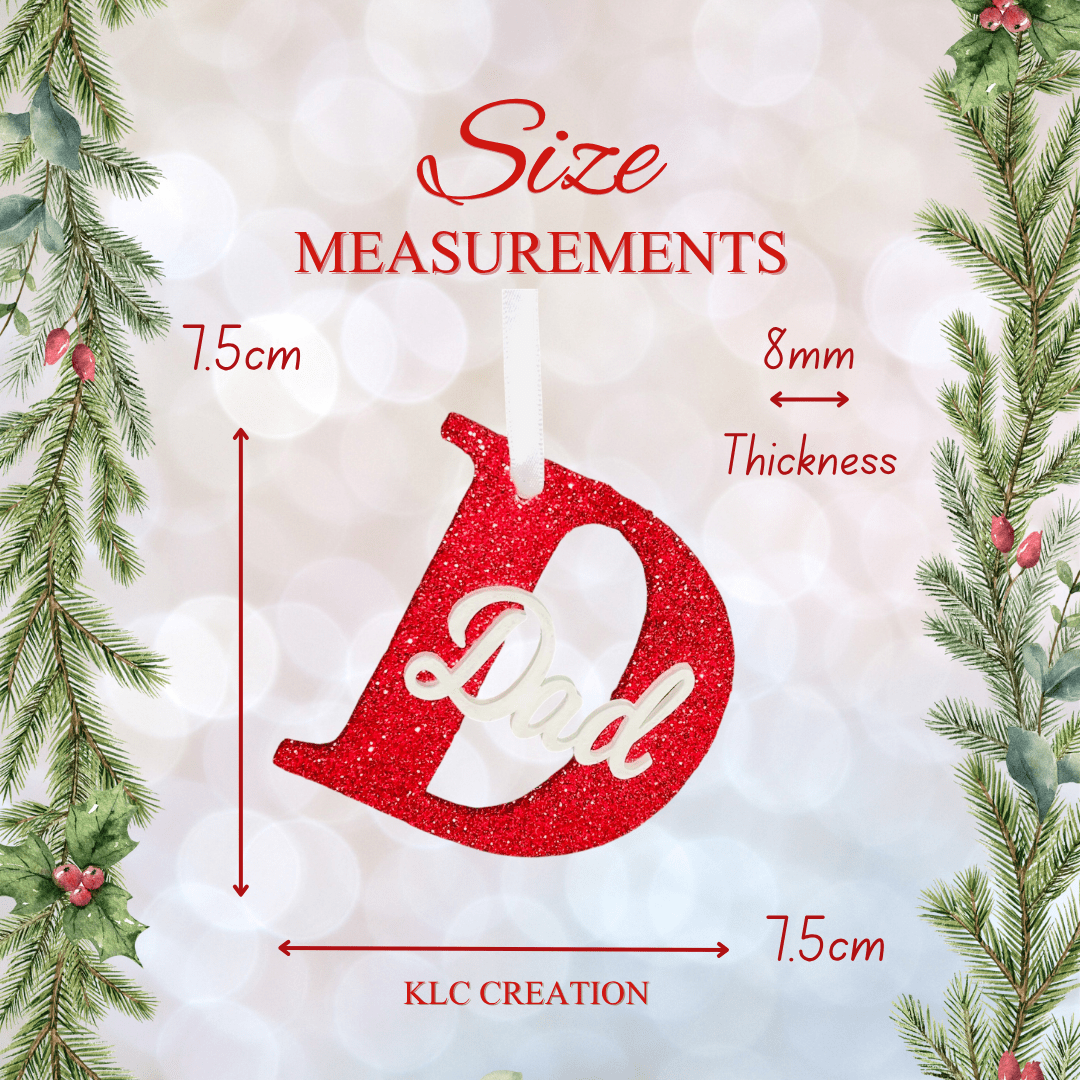 Dad Christmas Name Ornament - KLC Creation