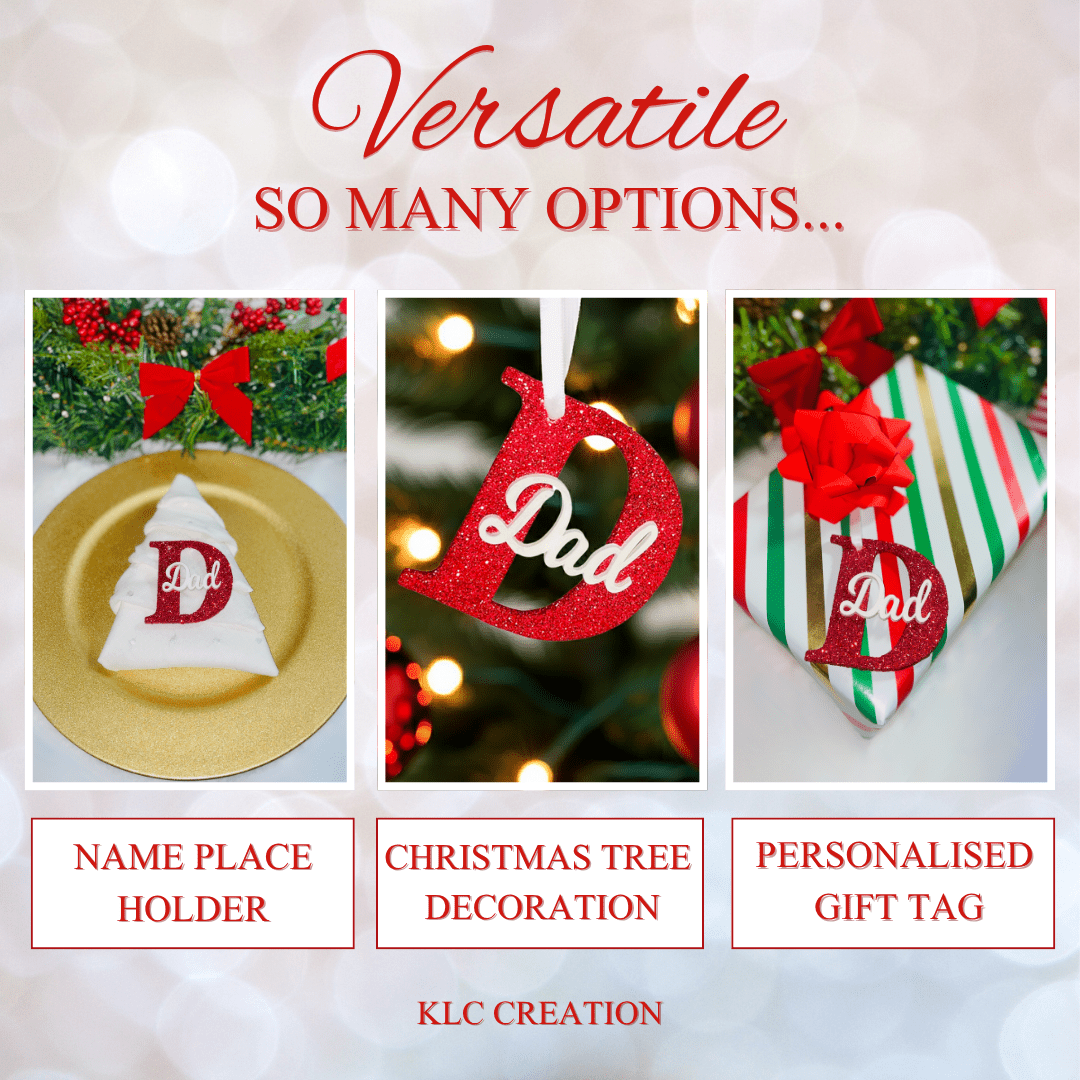 Dad Christmas Name Ornament - KLC Creation