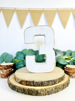 Load image into Gallery viewer, Distressed Paper Mache Number 3 - KLC Creation
