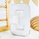 Load image into Gallery viewer, Distressed Paper Mache Number 3 - KLC Creation
