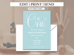 Load image into Gallery viewer, Duck Egg Blue First Birthday Digital Invite - KLC Creation
