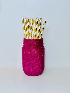 Fuchsia Glitter Decorative Jar - KLC Creation