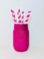 Load image into Gallery viewer, Fuchsia Glitter Decorative Jar - KLC Creation
