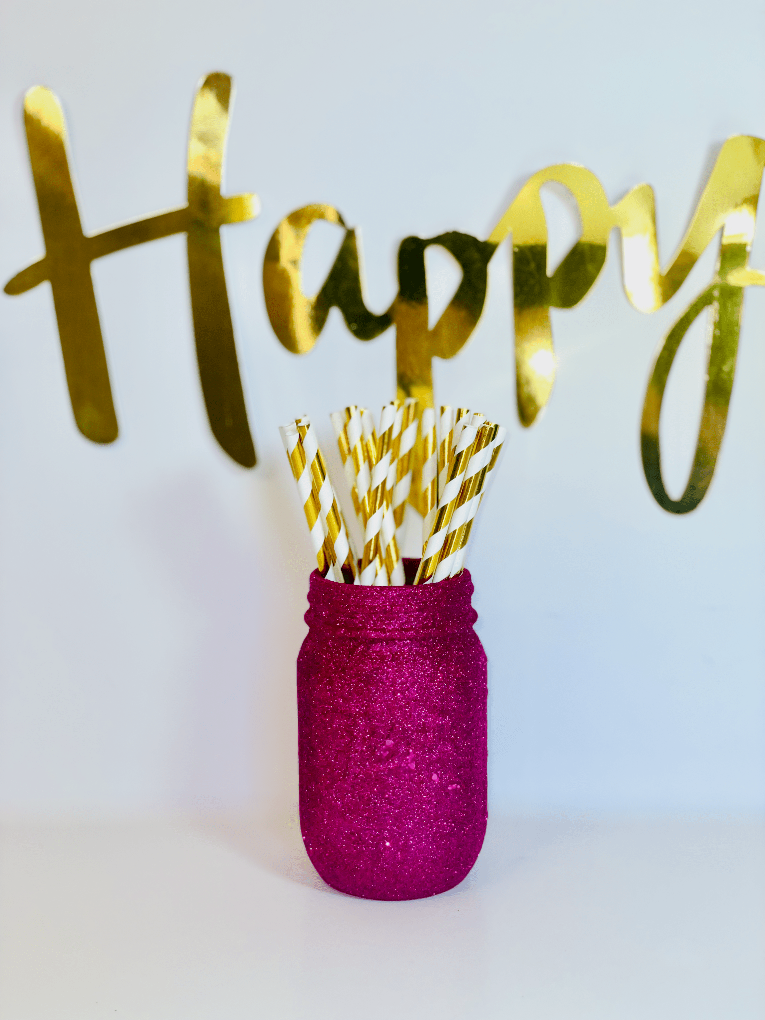Fuchsia Glitter Decorative Jar - KLC Creation