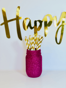 Fuchsia Glitter Decorative Jar - KLC Creation