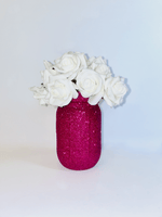 Load image into Gallery viewer, Fuchsia Glitter Decorative Jar - KLC Creation
