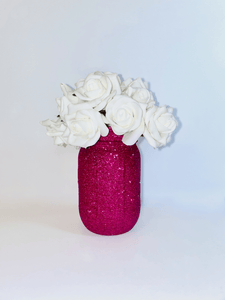 Fuchsia Glitter Decorative Jar - KLC Creation