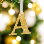 Load image into Gallery viewer, Gold Initial Letter Christmas Tree Decoration - KLC Creation
