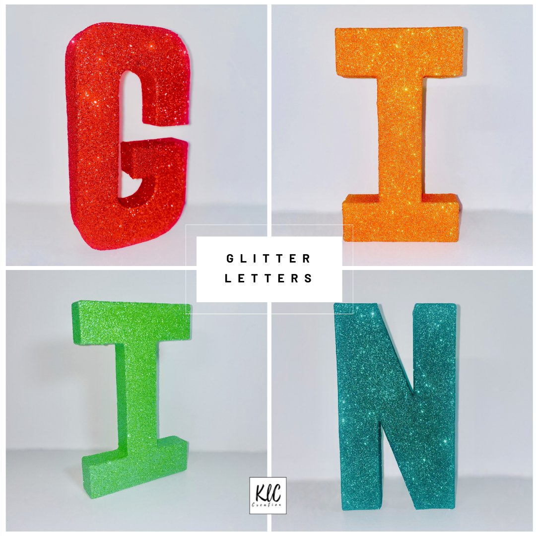 Large Freestanding Glitter Letters - KLC Creation