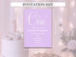 Load image into Gallery viewer, Mauve 1st Birthday Invitation Template - KLC Creation
