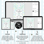 Load image into Gallery viewer, Mint Green Easter Feast Invitation - KLC Creation
