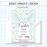 Load image into Gallery viewer, Mint Green Easter Feast Invitation - KLC Creation
