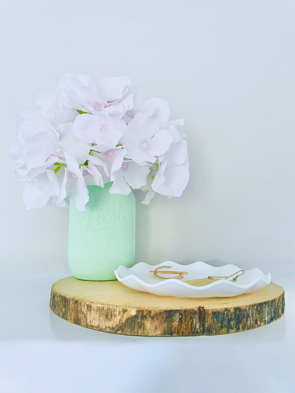 Mint Green Mason Jar Vase - KLC Creation