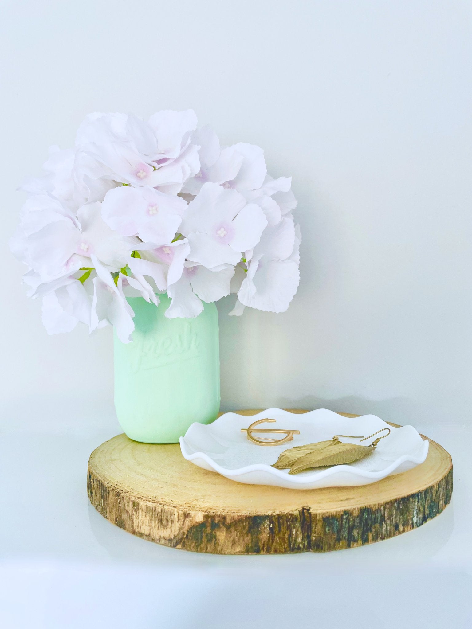 Mint Green Mason Jar Vase - KLC Creation