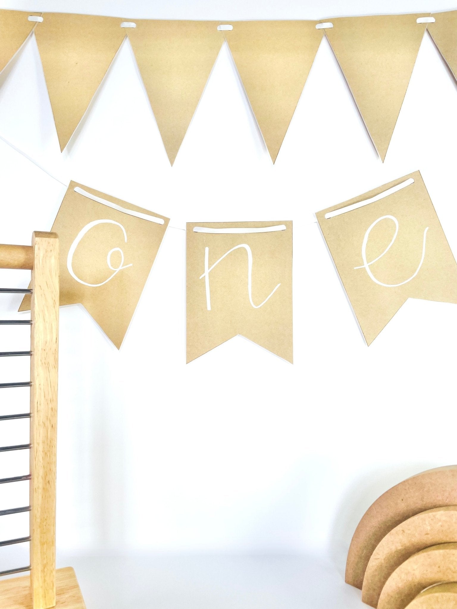 Neutral First Birthday ONE Banner - KLC Creation