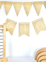 Load image into Gallery viewer, Neutral First Birthday ONE Banner - KLC Creation

