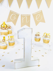 Neutral First Birthday ONE Banner - KLC Creation