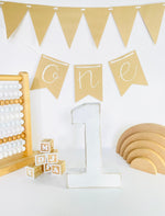 Load image into Gallery viewer, Neutral First Birthday ONE Banner - KLC Creation
