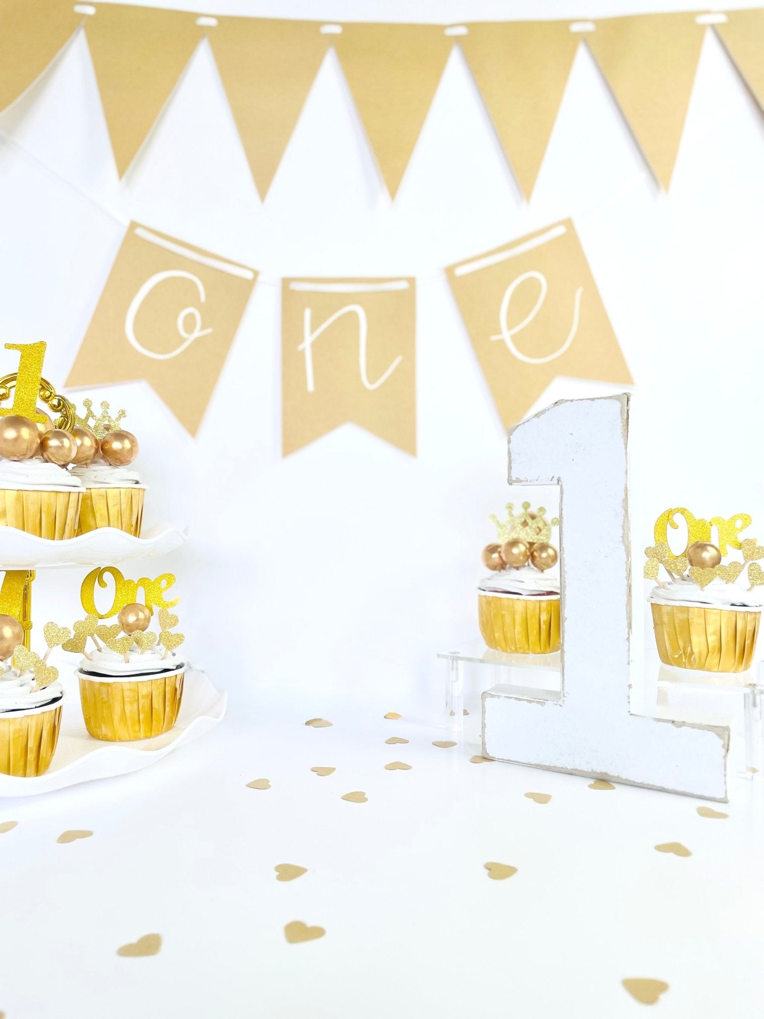 Neutral First Birthday ONE Banner - KLC Creation