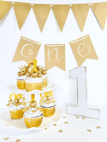 Load image into Gallery viewer, Neutral First Birthday ONE Banner - KLC Creation
