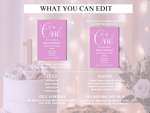 Load image into Gallery viewer, Pink 1st Birthday Digital Invitation Template - KLC Creation
