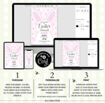 Load image into Gallery viewer, Pink Bunny Easter Brunch Invitation - KLC Creation
