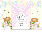 Load image into Gallery viewer, Pink Bunny Easter Brunch Invitation - KLC Creation
