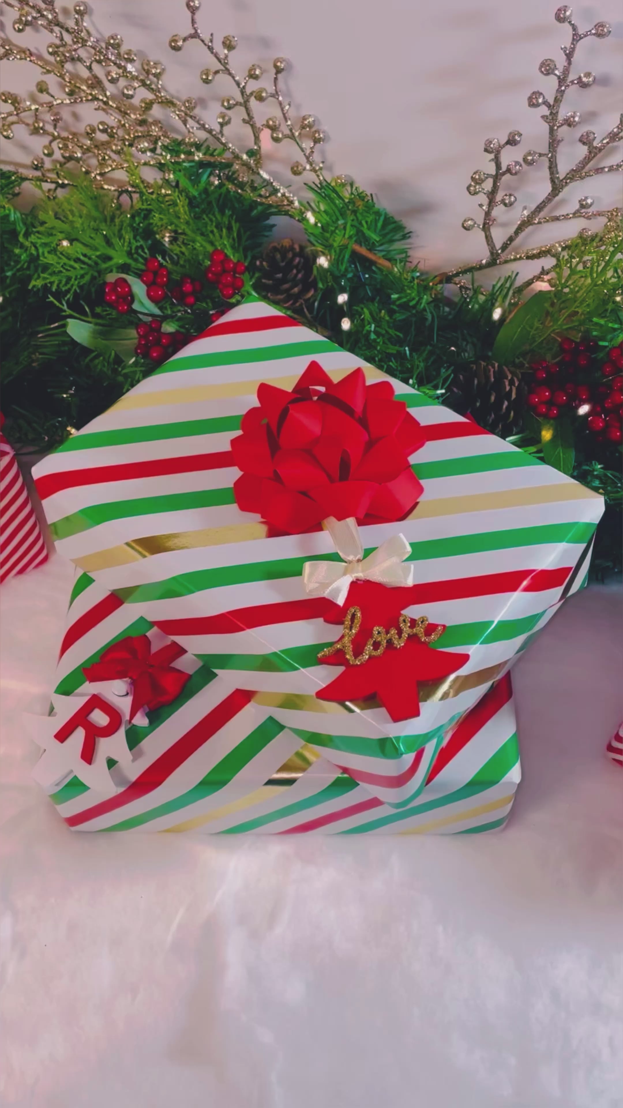 Red & White Christmas Initial Tree Decoration