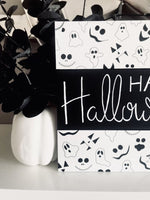 Load and play video in Gallery viewer, Black &amp; White Happy Halloween Square Sign
