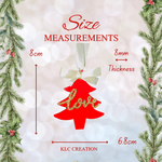 Load image into Gallery viewer, Red &amp; Gold Love Christmas Ornament Set - KLC Creation

